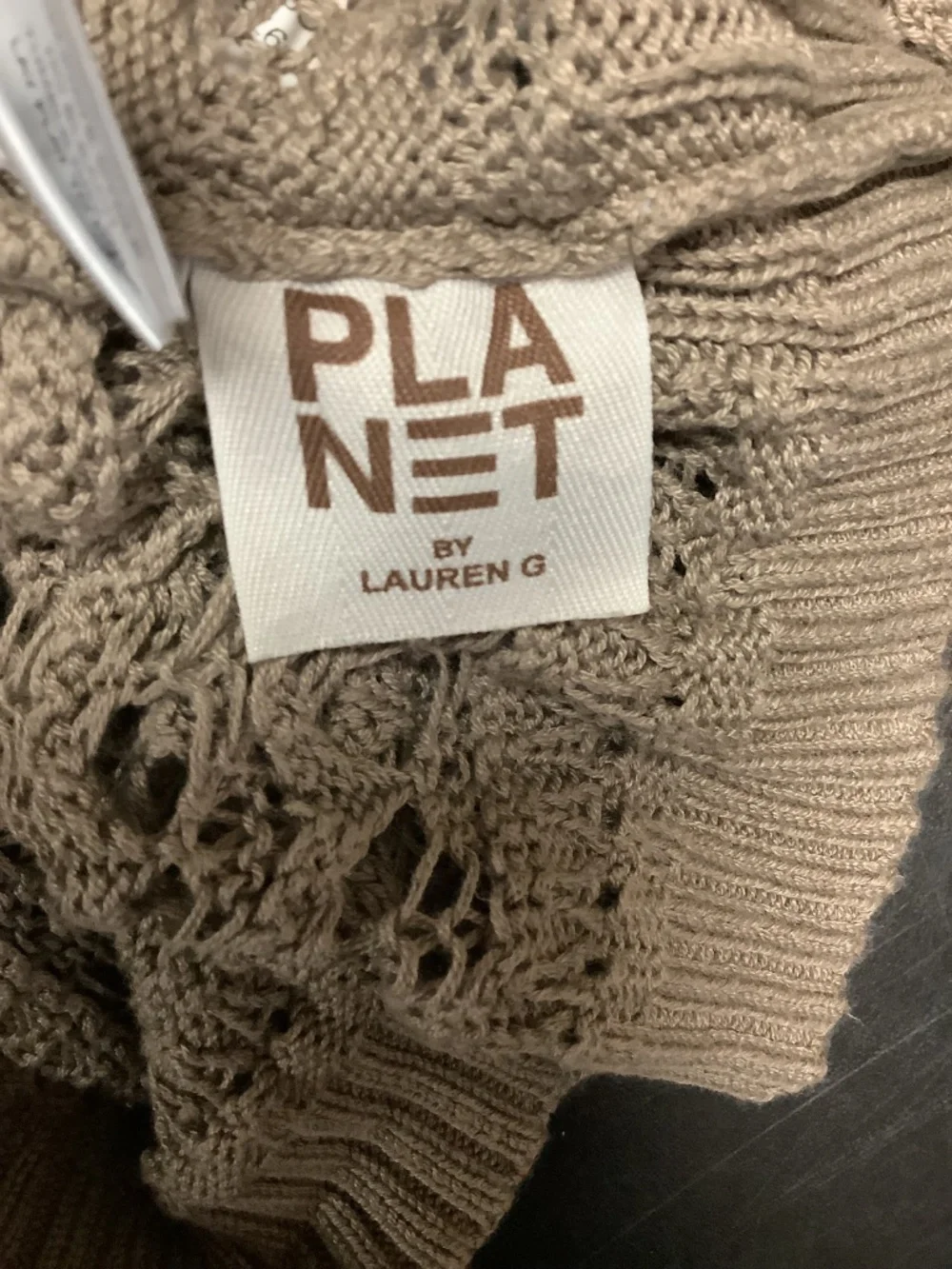 Planet by Lauren G Fishnet Pullover Sweater Size: O/S